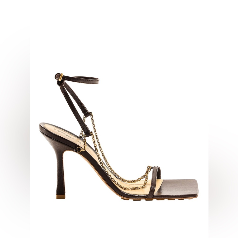 Leather Chain Detail Ankle Strap Sandals - Picture 2 of 5